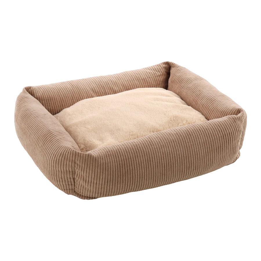 Cama retangular para cães Flamingo Colette na cor taupe com zíper