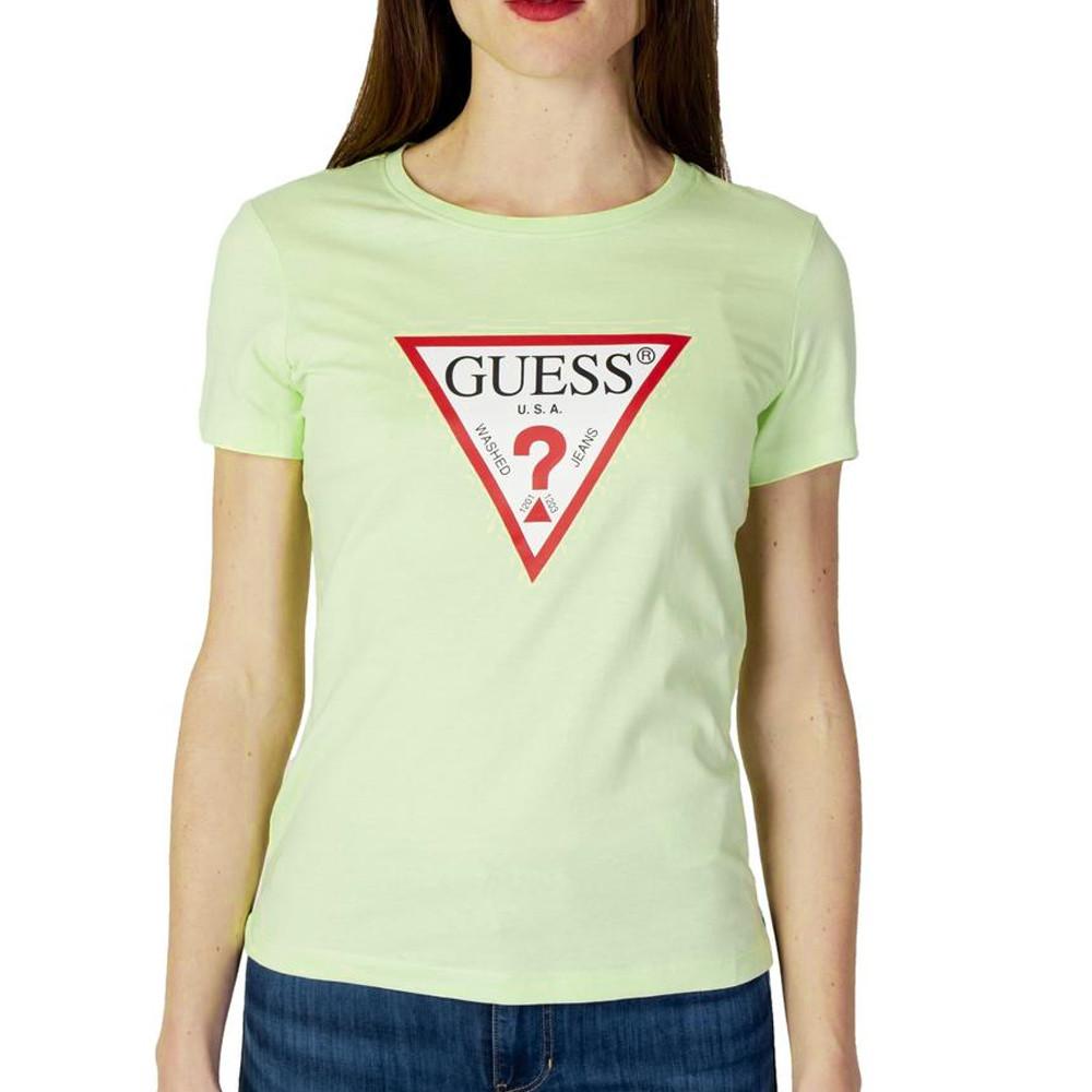 Guess T-shirt Vert Pale Femme Guess Original