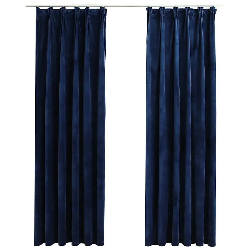 vidaXL - Gordijn - Blauw - Fluweel - 140 x 225 cm - 2 stuks