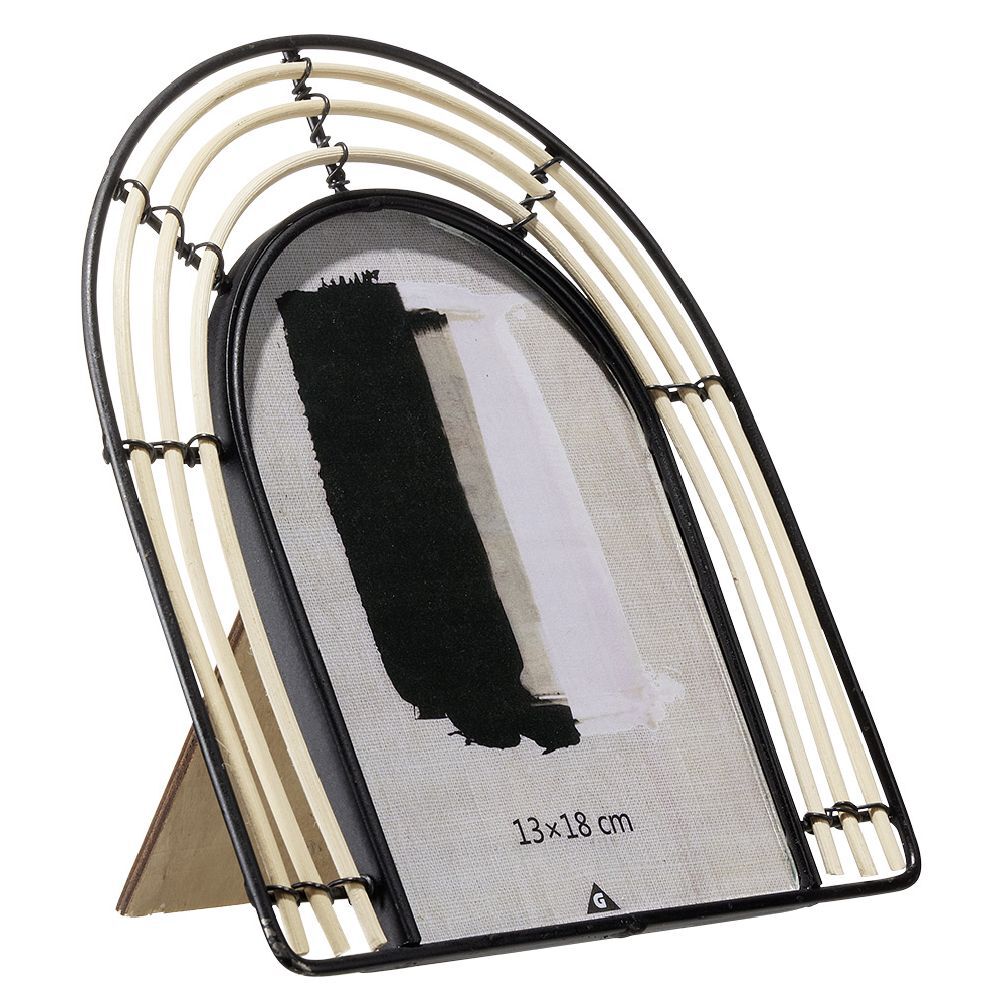 Cadre rotin marron 22x21cm