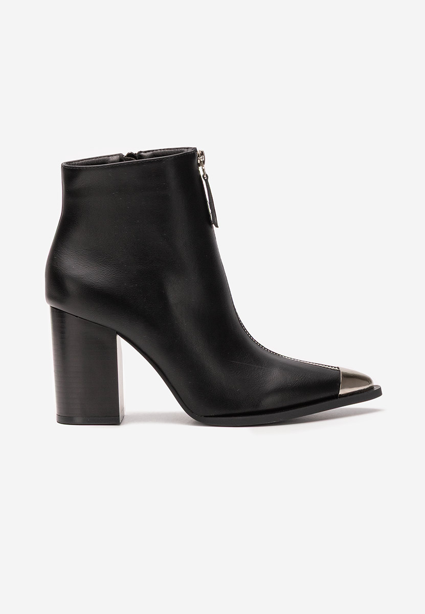 Bottines à gros talon noires Penia