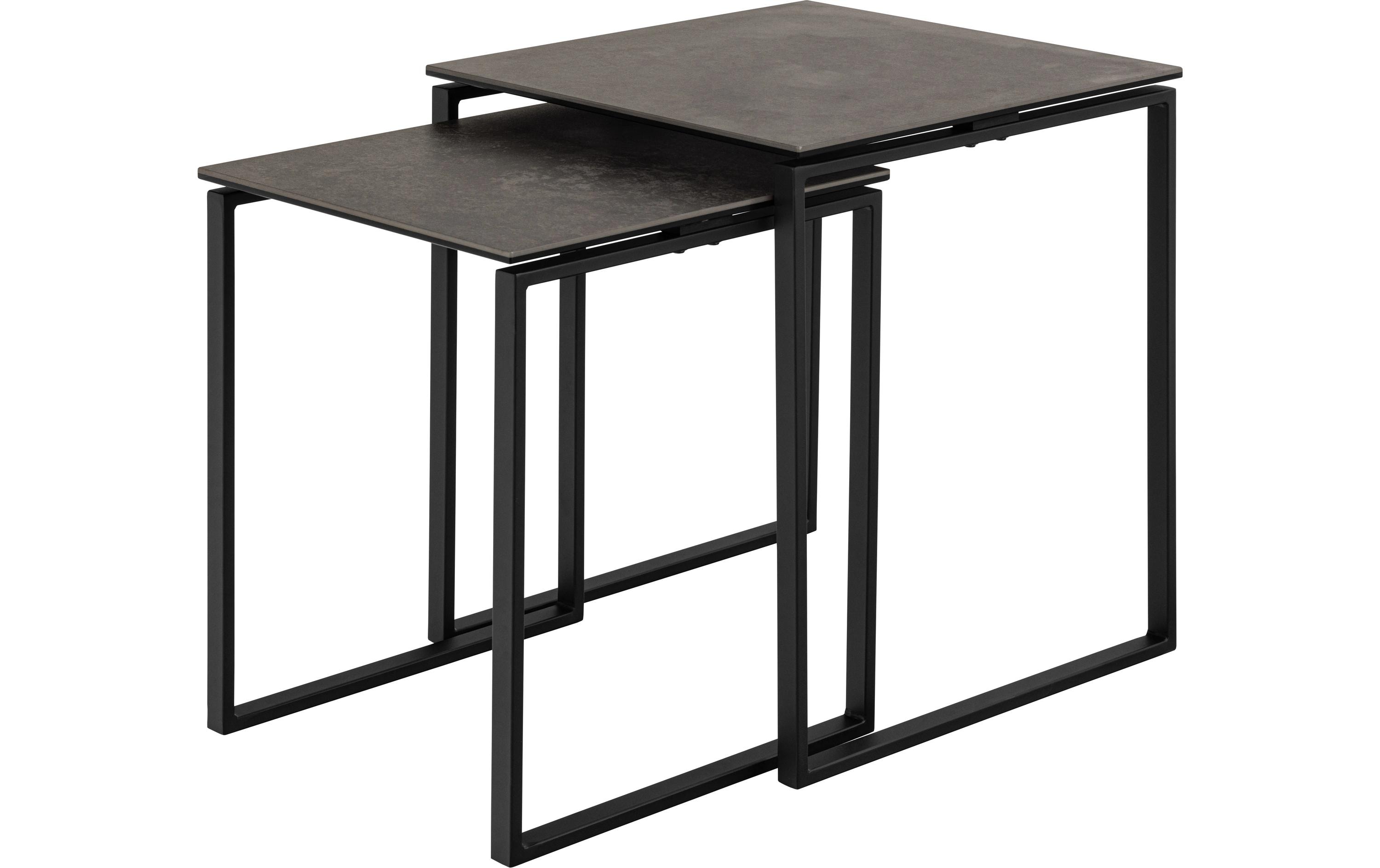 Couchtisch Katrine 2er Set 43/50 x 50/55 cm, Schwarz<br>Modernes Couchtisch-Set mit 2 Tischen