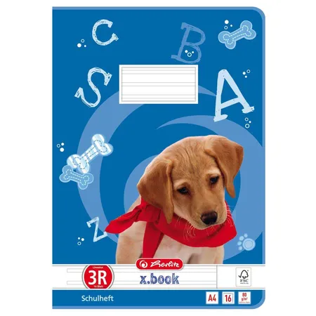 Herlitz Heft A4 16 Blatt Lineatur 03 mit Rand FSC Mix Motiv Hund
