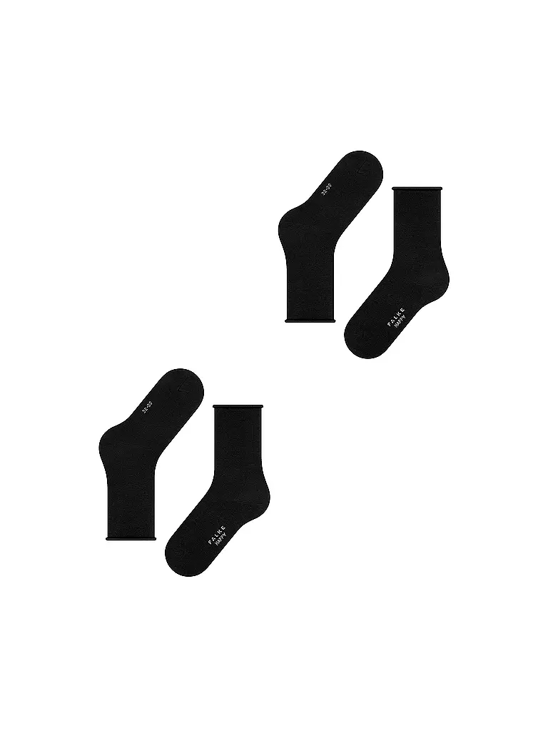 FALKE Happy  Socken 2er Pkg black schwarz