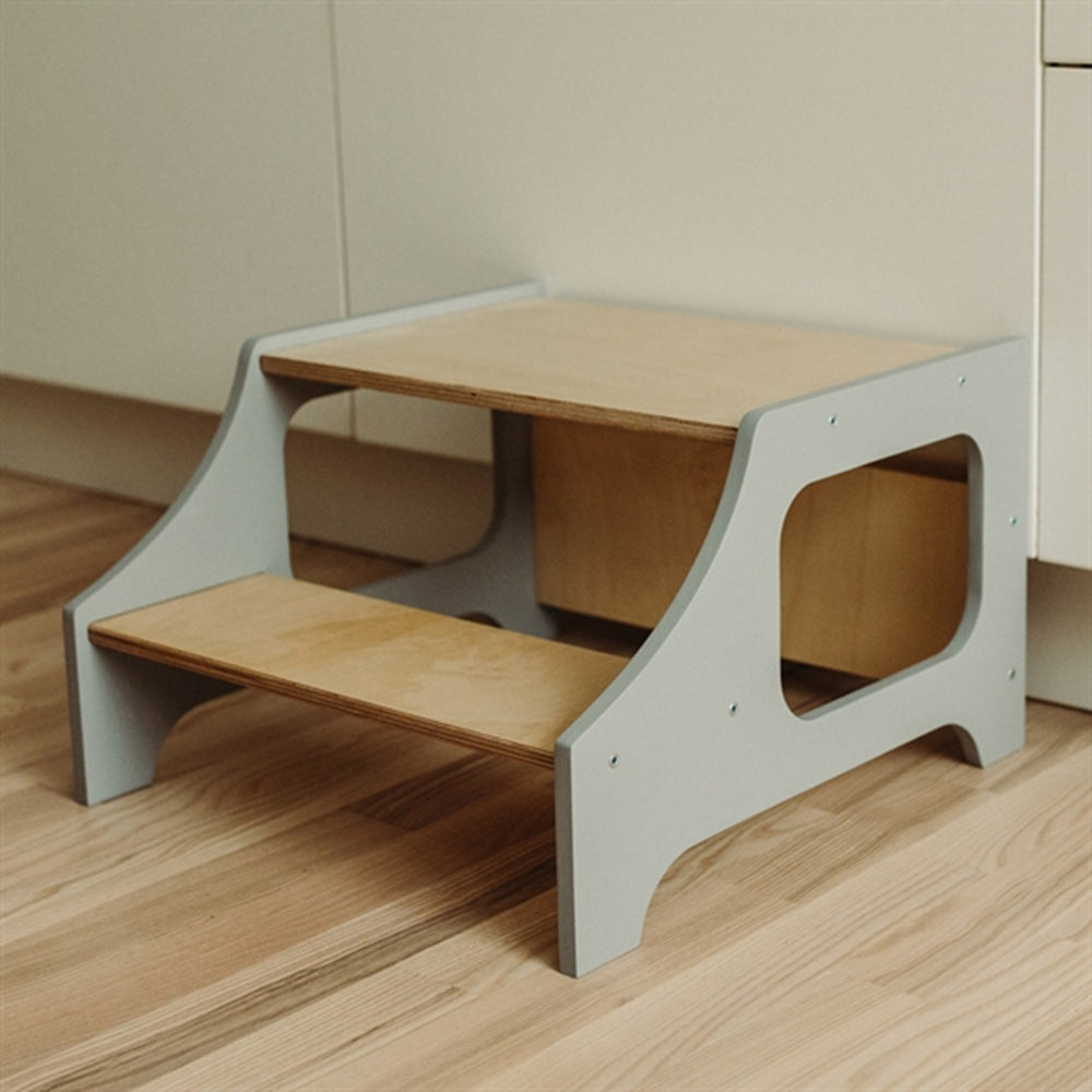 Step Stool Grey - Duck Woodworks → Luksusbaby.dk