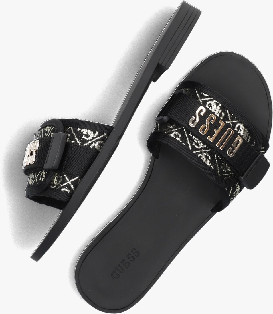 GUESS zwarte guess slippers elyze2