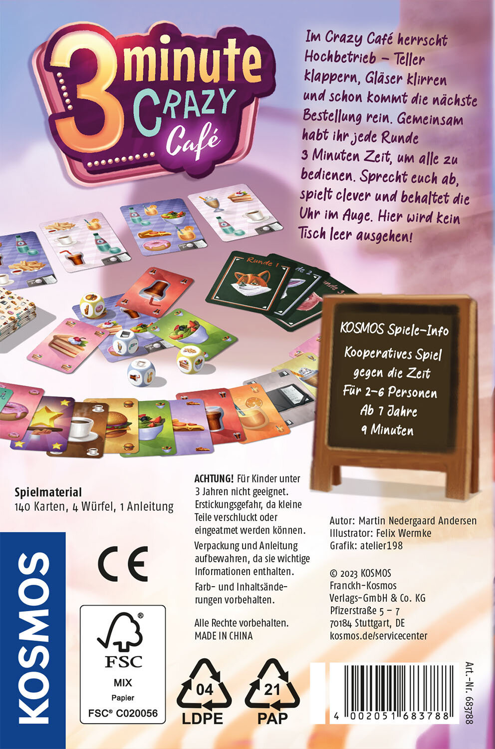 Gesellschaftsspiel 3 MINUTE CRAZY CAFÉ in bunt