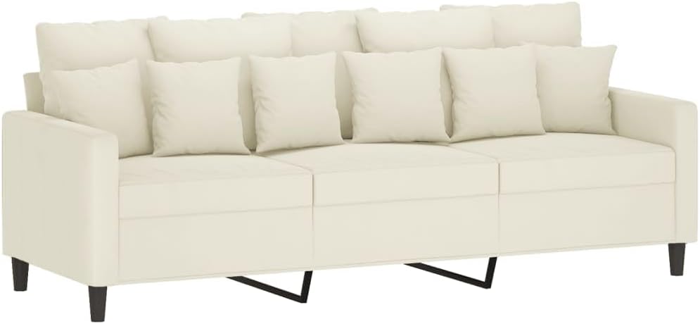 3-Sitzer-Sofa Creme 180 cm Samt