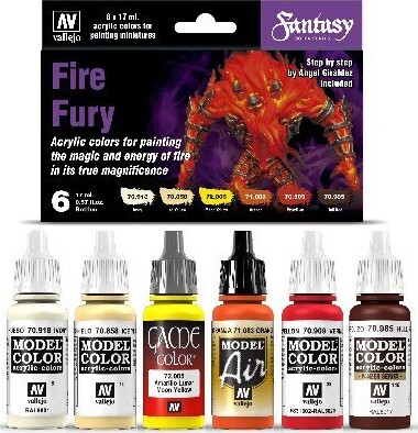 Vallejo - Model Color Maling Sæt - Fire Fury - 6X17 ML