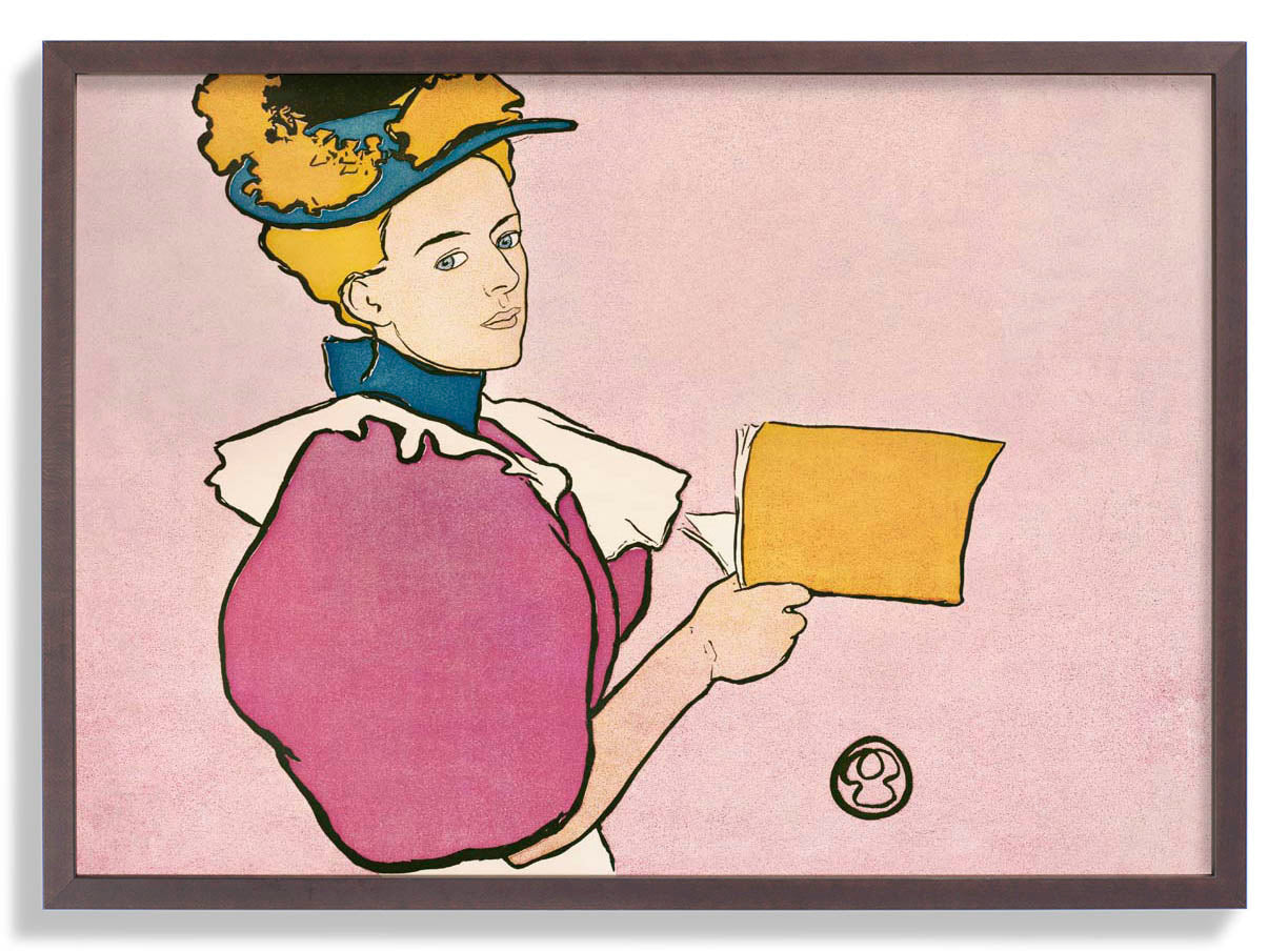Frau hält Buch von Edward Penfield