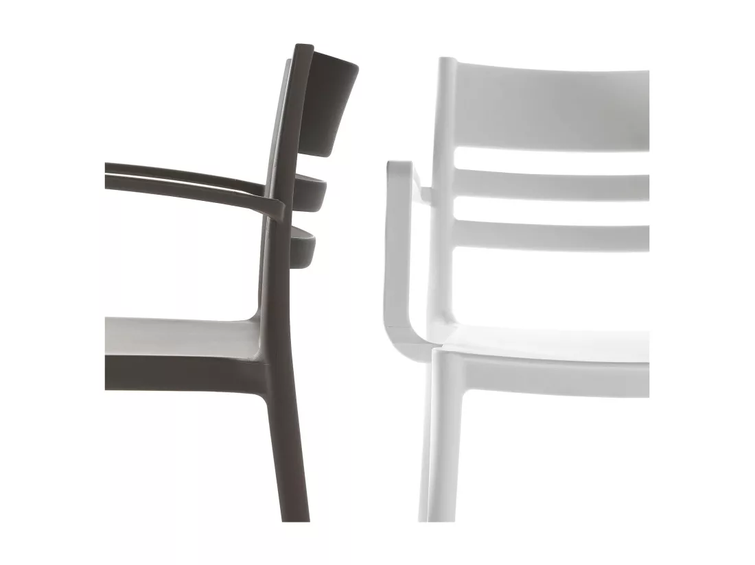 Set de 4 Chaises avec accoudoirs d’intérieur/extérieur SHYLA gris