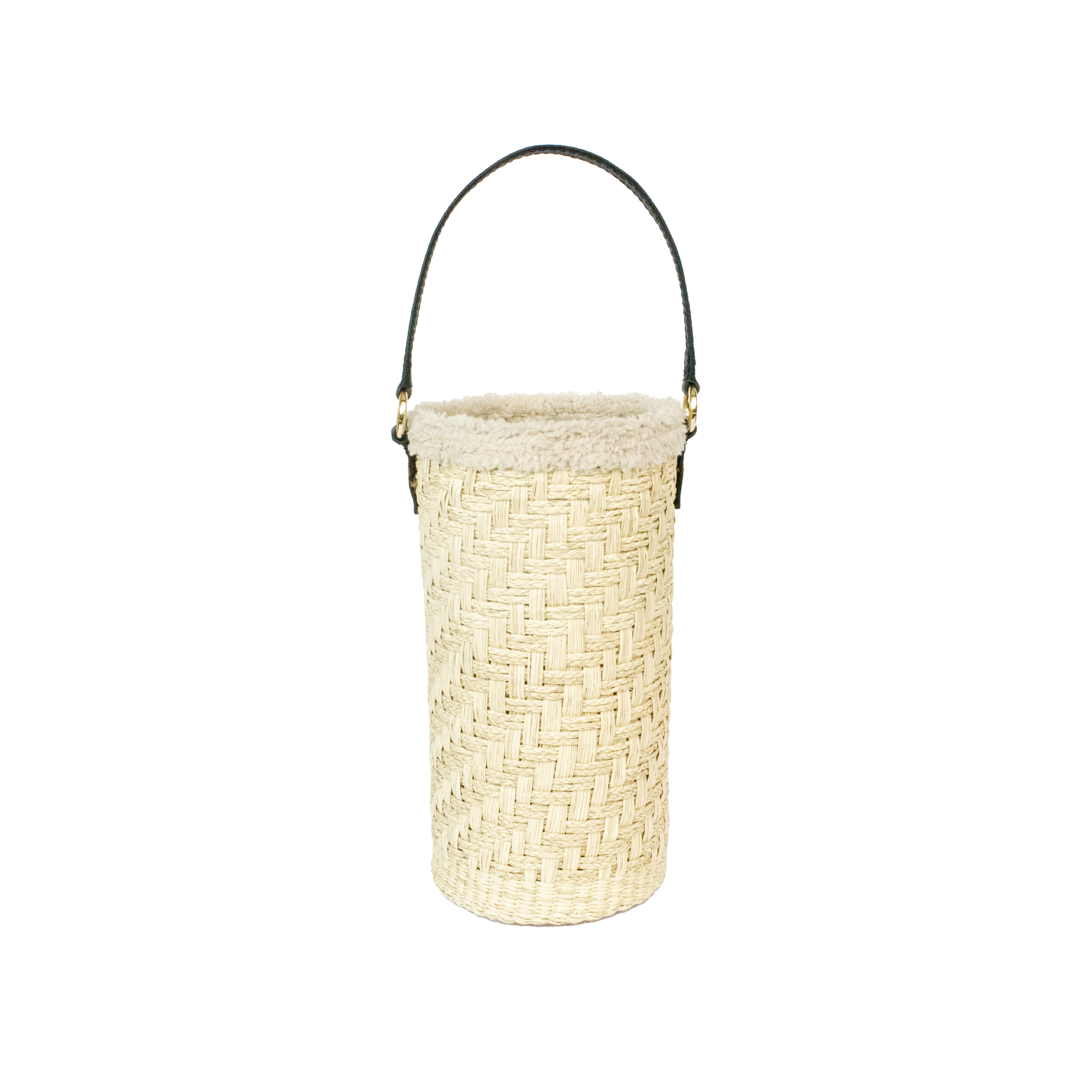 Grand seau à tissage épais avec bordure en tissu pelucheux
