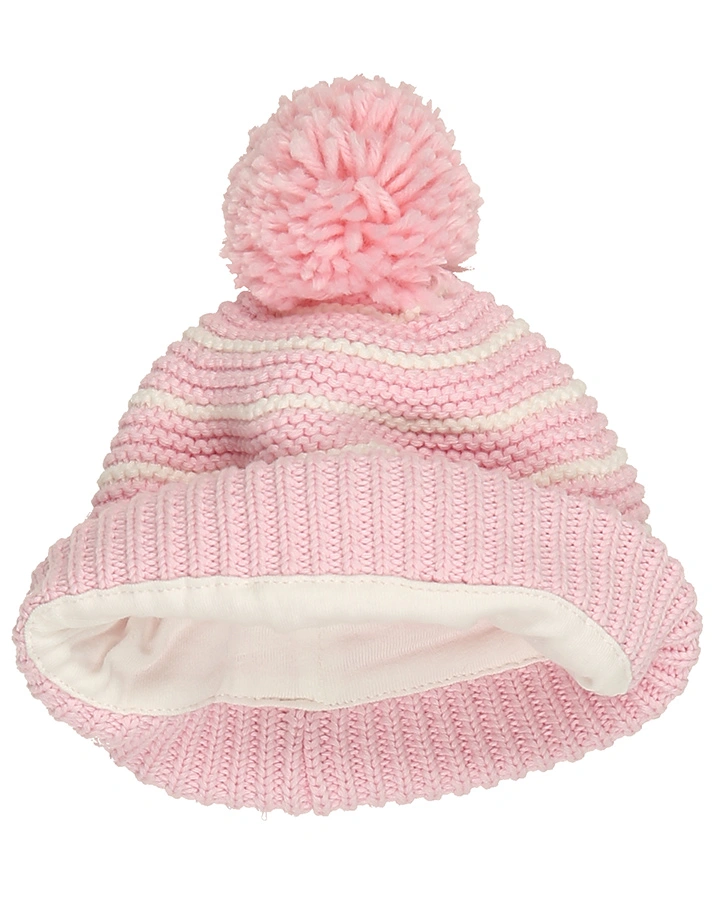 Strickmütze CROWN mit Fäustlingen in rosa
