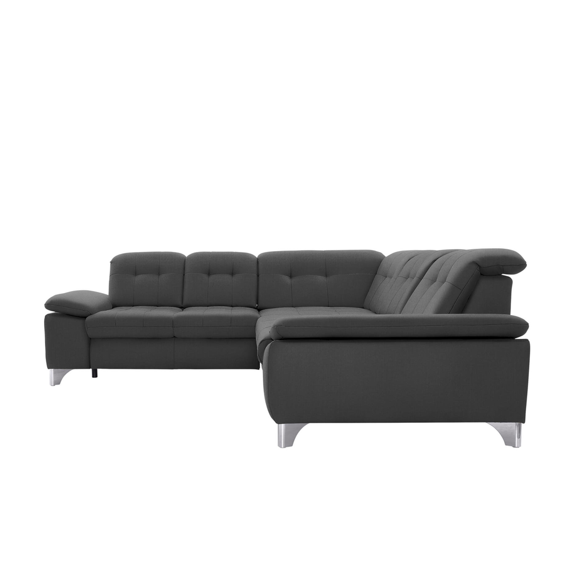 polsterpower Ecksofa - Miro grau - Basismodell - links