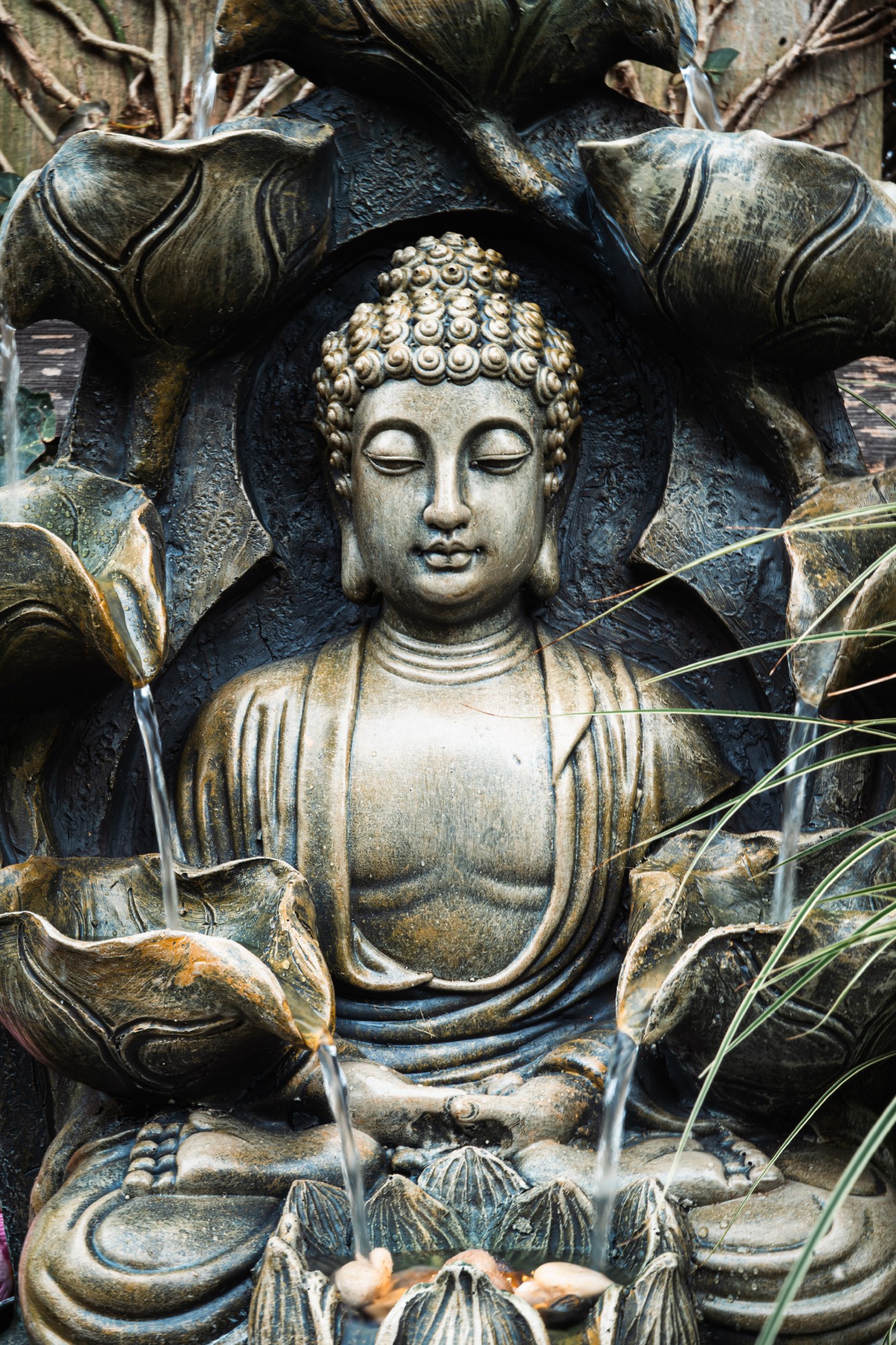 Indoor Wasserspiel 'Buddha', H 56 cm, B 32 cm, L 26 cm von fischer's lagerhaus