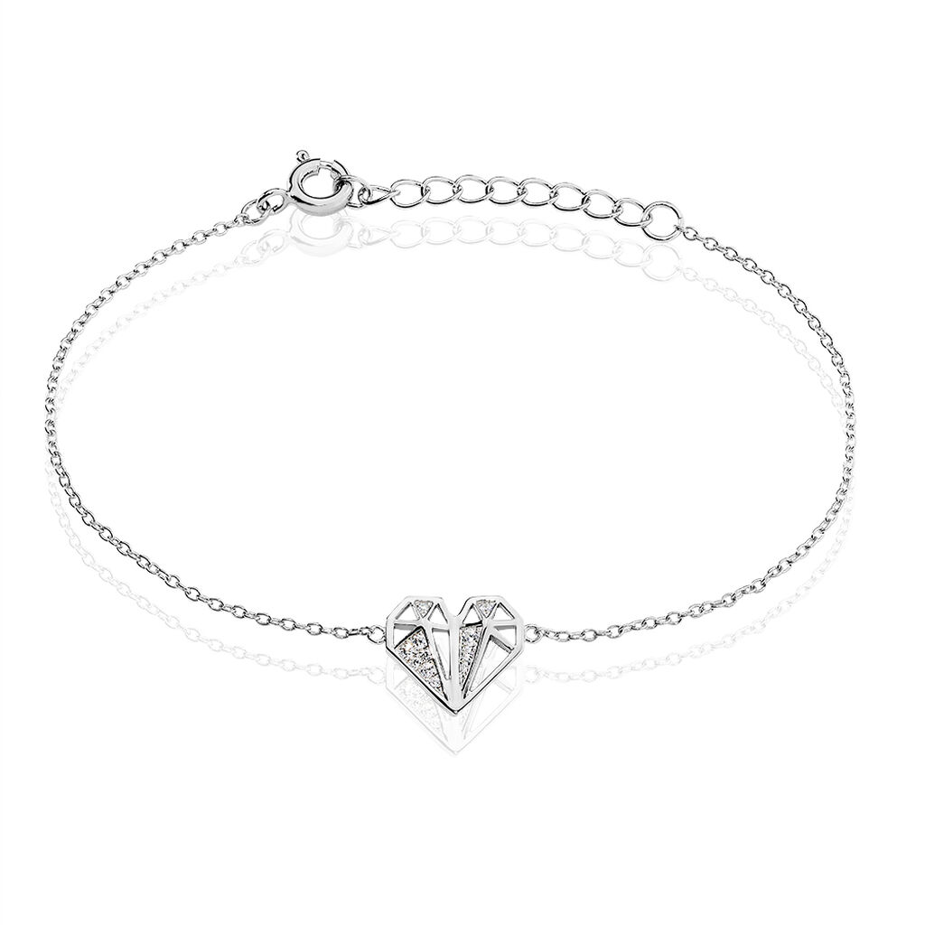 Bracelet Origami Argent Blanc Oxyde De Zirconium