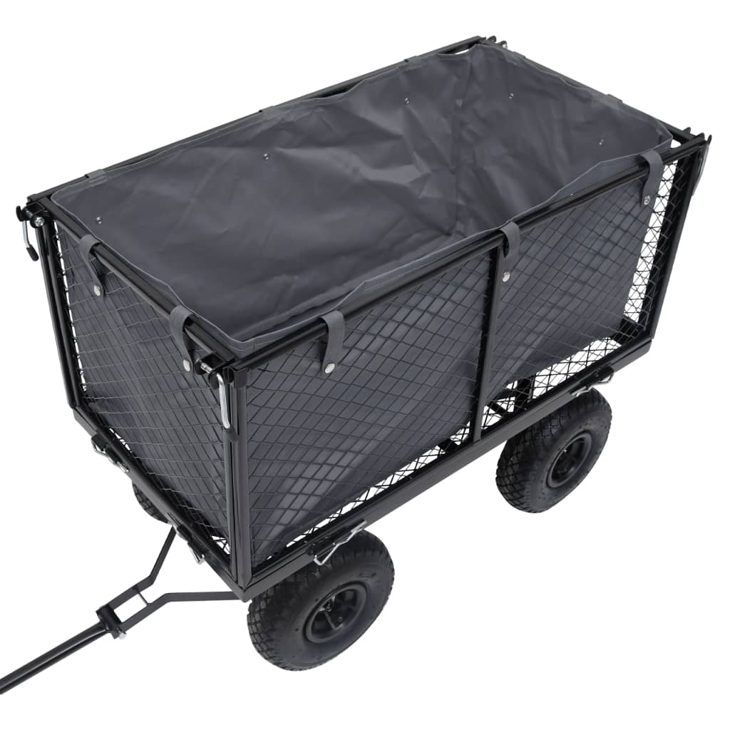Bâche de chariot de jardin gris foncé 81x41x40 cm tissu