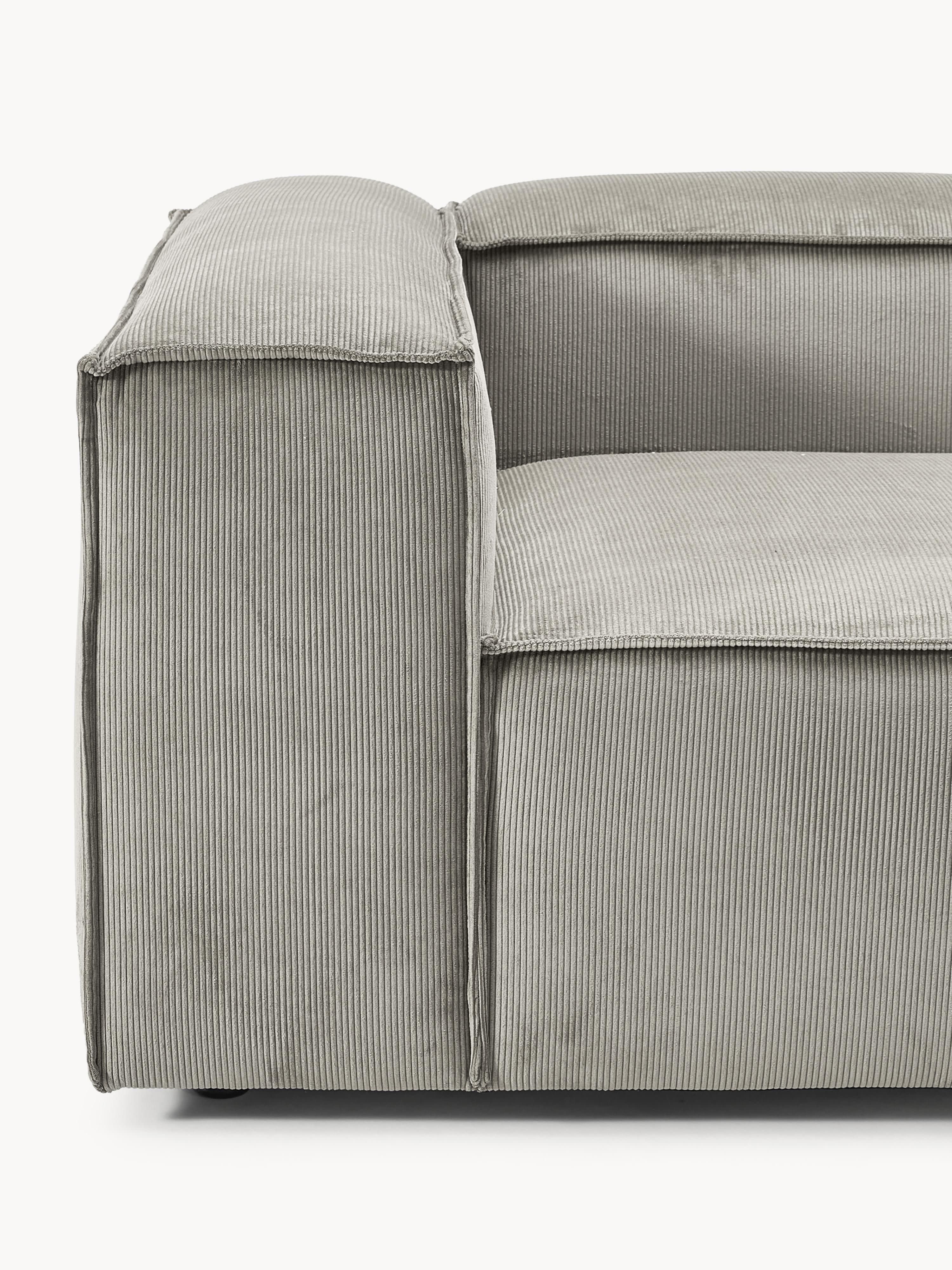 Modulaire bank Lennon (4-zits) van corduroy met poef (links/rechts)