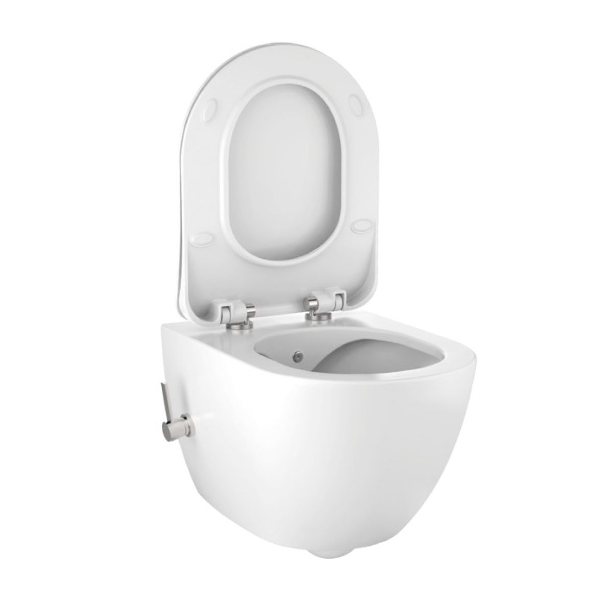 SaniGoods Bidet mat wit toilet met warm en koudwater sproeier randloos zonder zitting