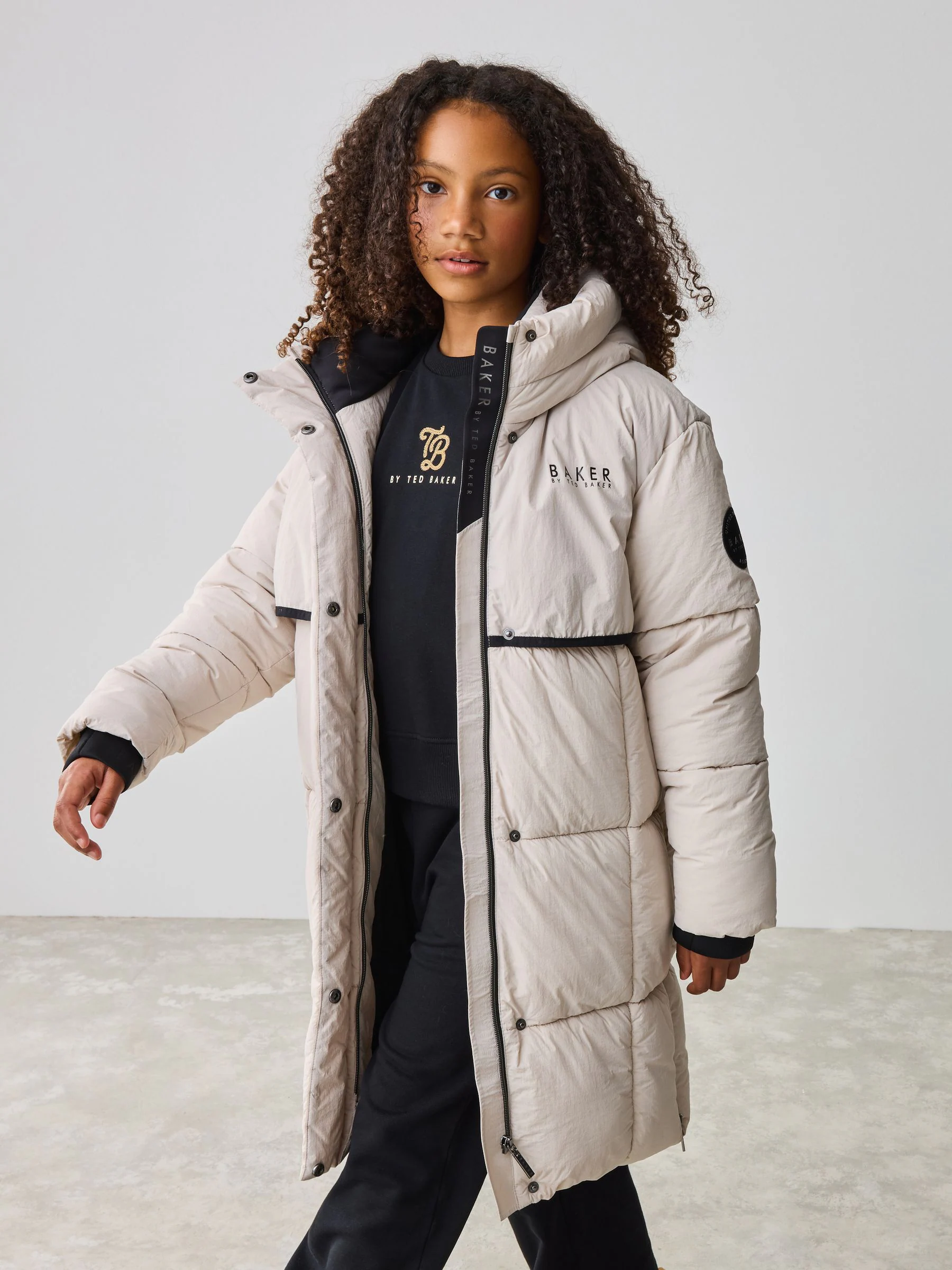 Baker by Ted Baker meisjes regenbestendige gewatteerde lange jas