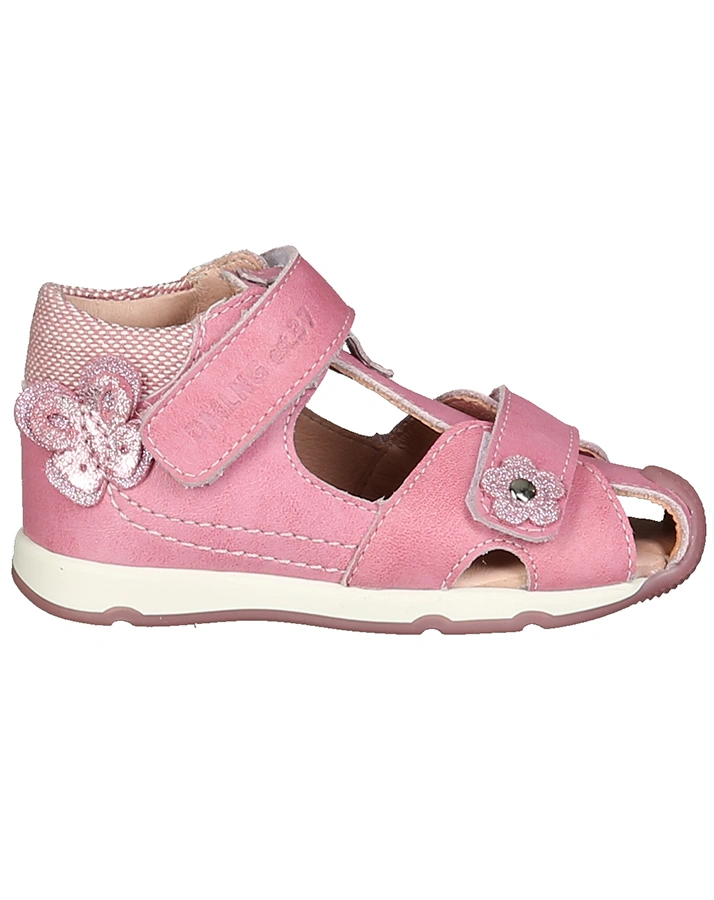 Leder-Sandalen UDINE mit Zehenschutz in rosa