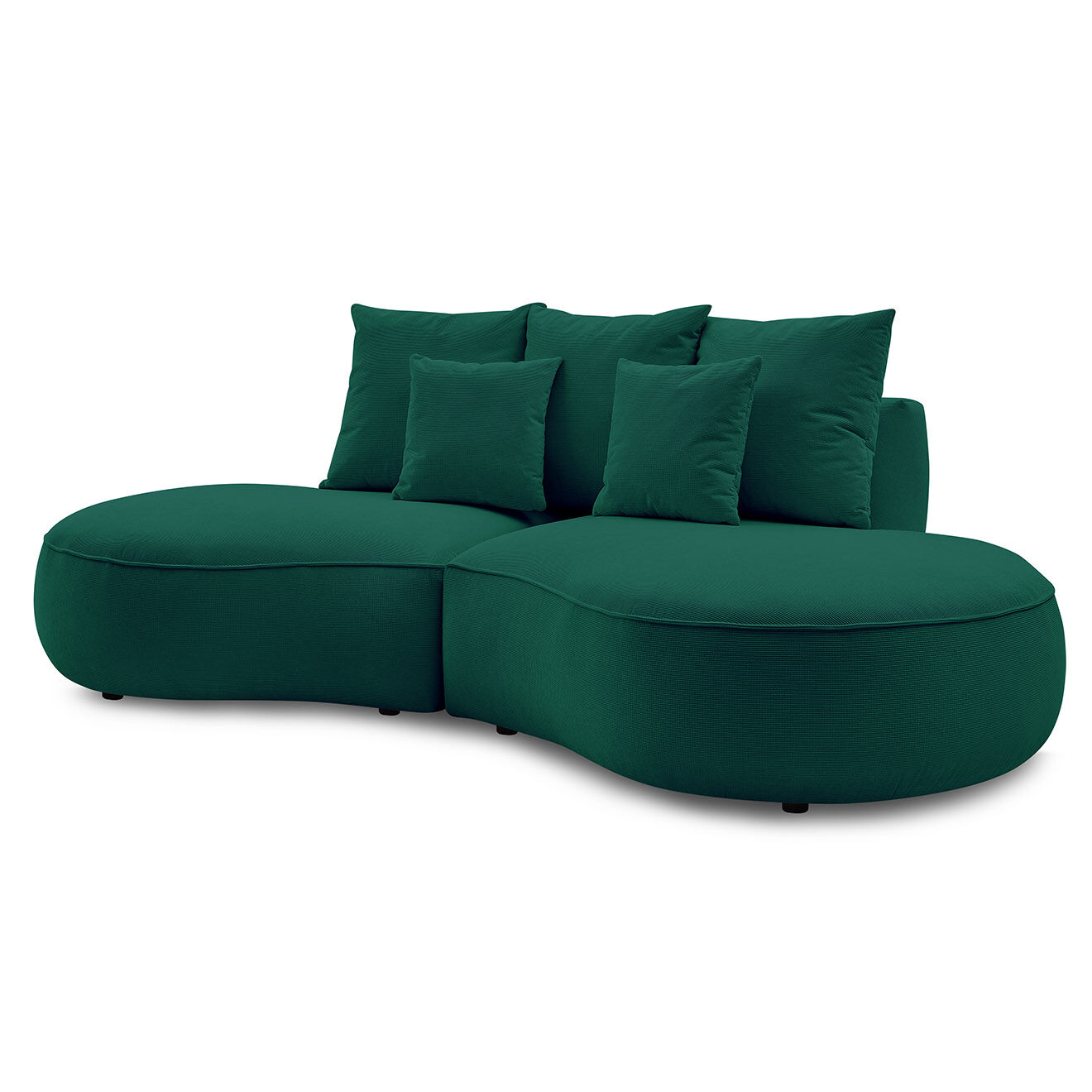 Bobochic Canapé droit fixe 3 places saint-germain tissu texturé vert - 260x145x92 cm