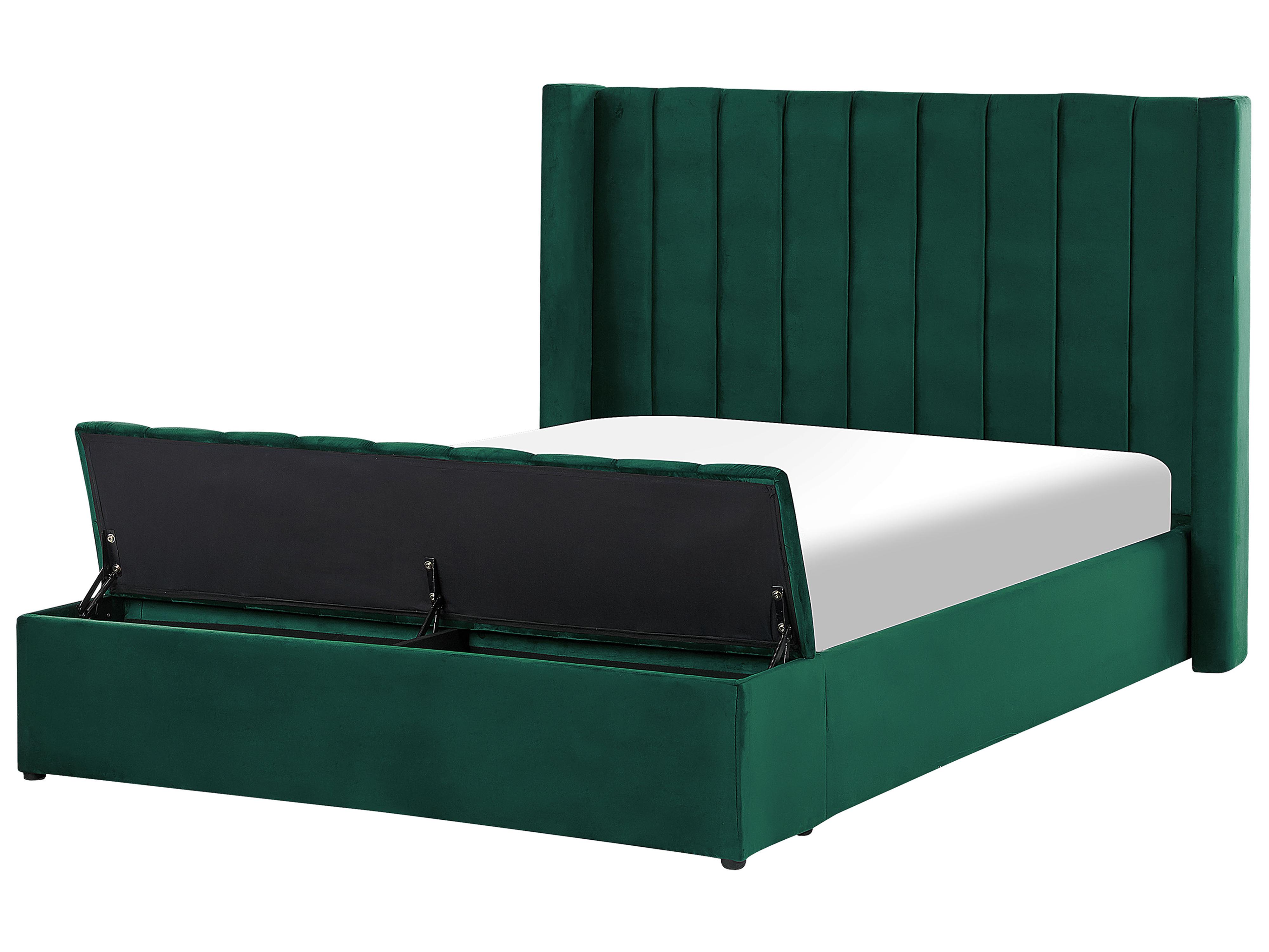 Waterbed met opbergbank Fluweel NOYERS 140 x 200 cm Groen