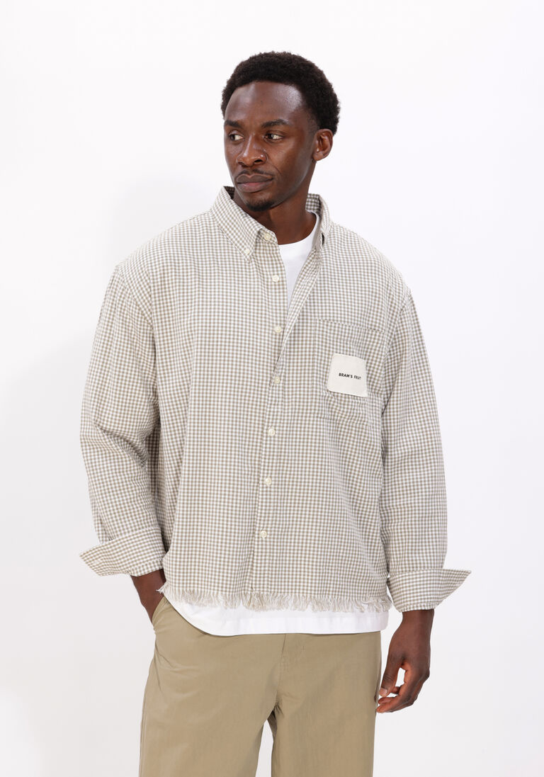 zand bram's fruit casual overhemd distressed farmer's shirt ls