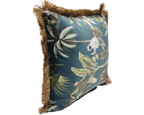 Decoratief kussen, apenmotief, groen, 45x45 cm