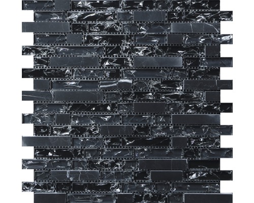 Glasmozaïek met zwarte steen 29,8x30,5cm