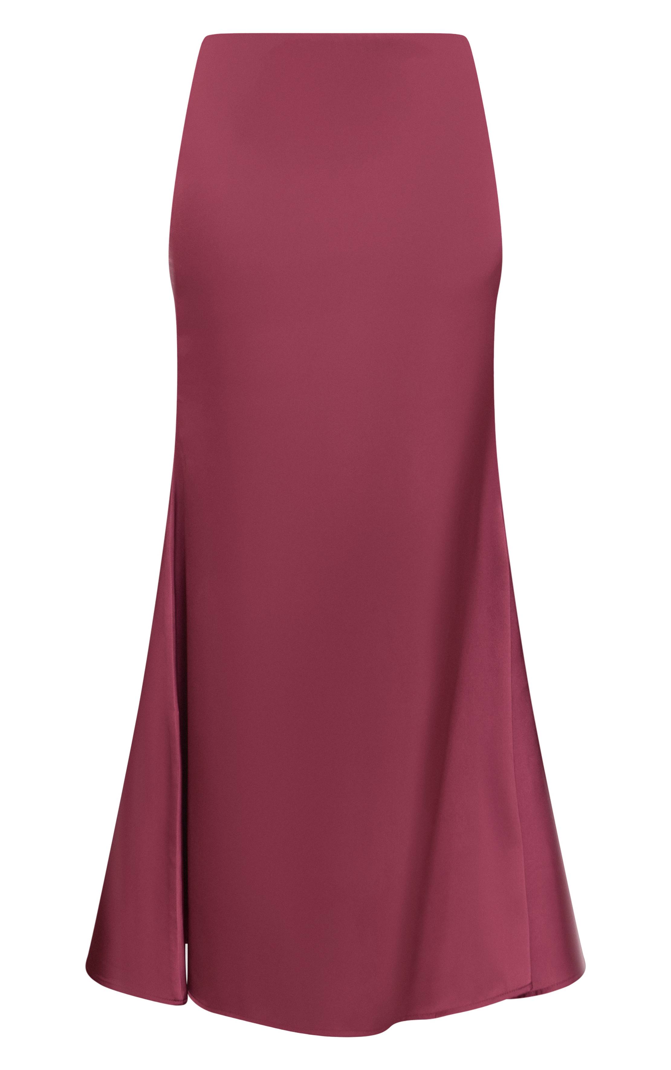 Prune Jupe Longue Fluide En Satin