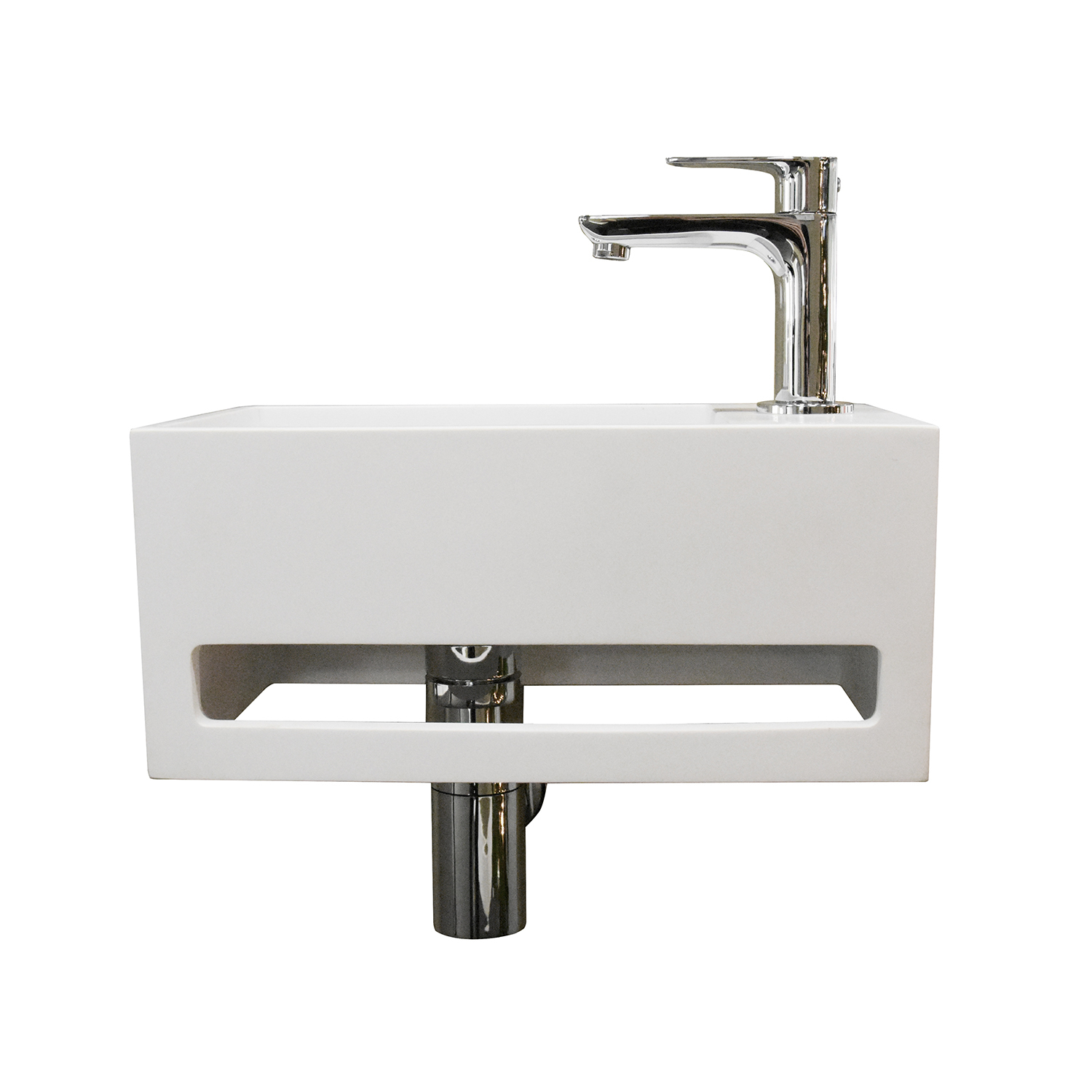 Mueller Solid Surface fontein met handdoekhouder rechts