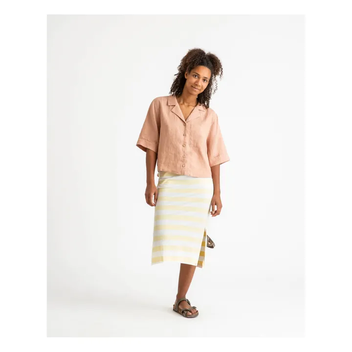 Matona Jupe Jersey Rayures Coton Bio | Jaune pâle