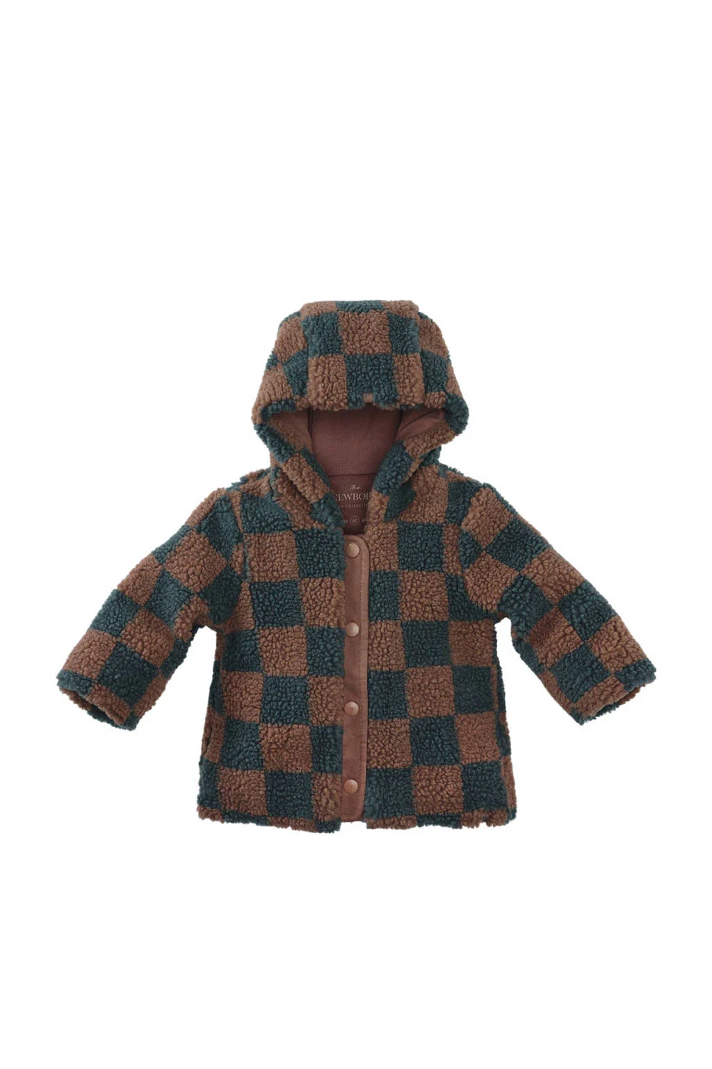 Z8 newborn teddy winterjas Naim bruin/grijs
