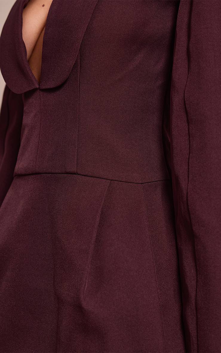 Prune Robe Blazer Cintrée À Col En V Petite Taille