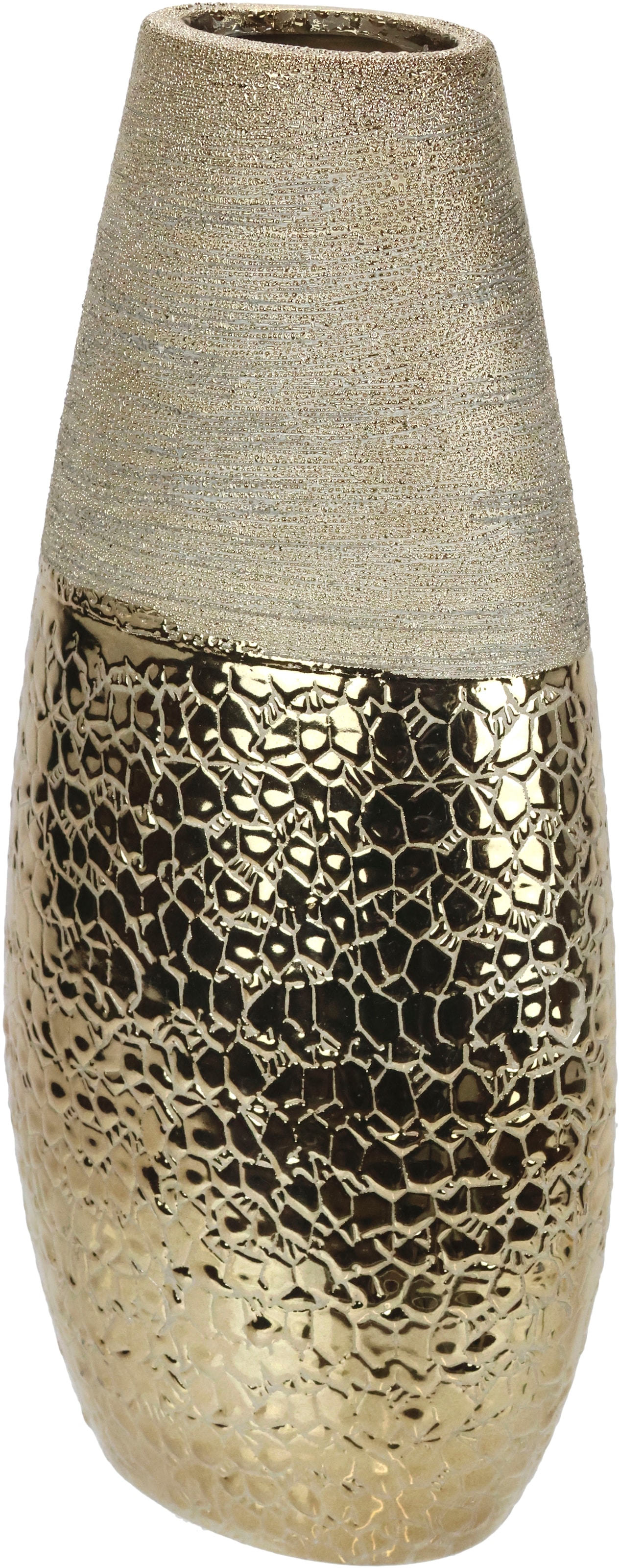 I.GE.A. Dekovase »Blumenvase« Dekovase Zylindervase silber weiss glänzend Blumenvase Modern Tischvase