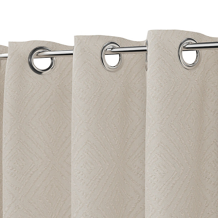 Rideau intérieur effet jacquard ethnique beige GoodHome L. 260 cm x l. 140 cm