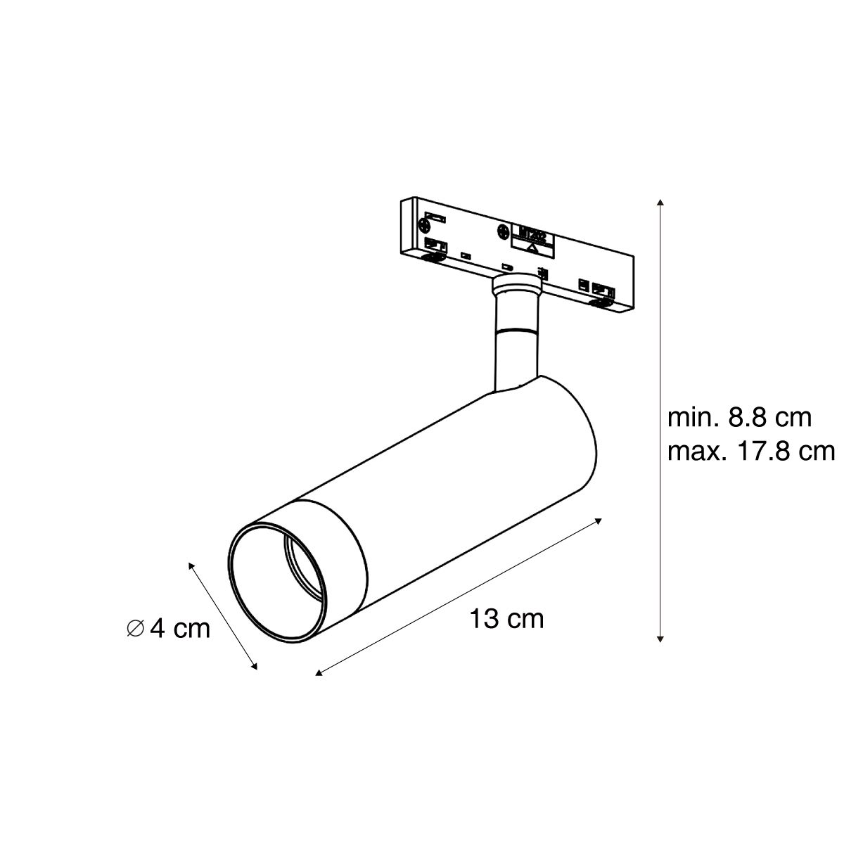 Moderne spot donker brons voor railsysteem 1-fase GU10 35mm - Slimline Uzzy