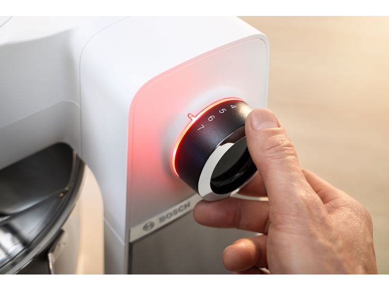 Bosch Küchenmaschine Serie 6 MUMS6EW22 Edelstahl/Weiss Multifunktionales Küchengerät