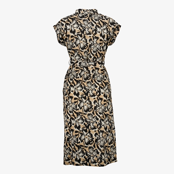 TwoDay dames jurk met bloemen beige zwart