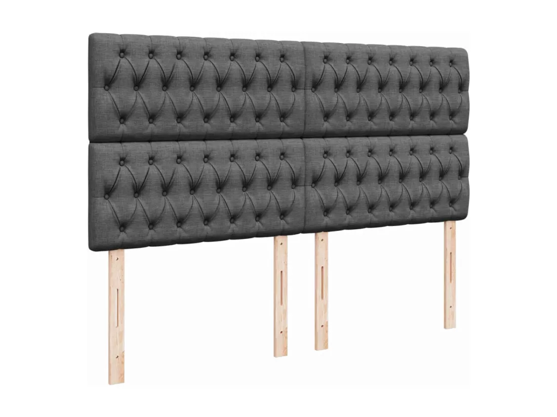 Sommier à lattes de lit avec matelas Gris foncé 180x200cm Tissu