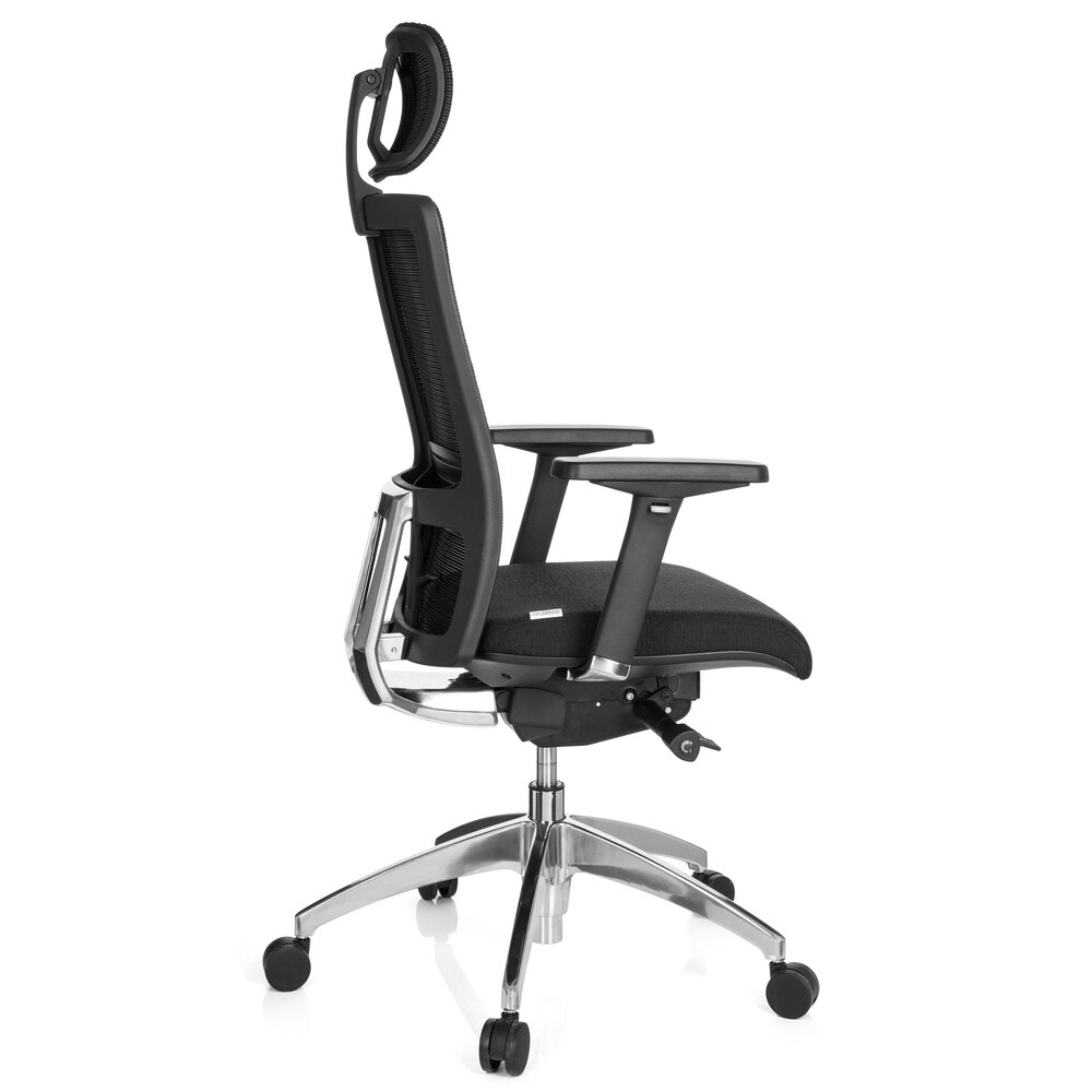 Profi Bürostuhl ASTRA LUX Stoff/Netzstoff mit Armlehnen (höhenverstellbar) hjh OFFICE