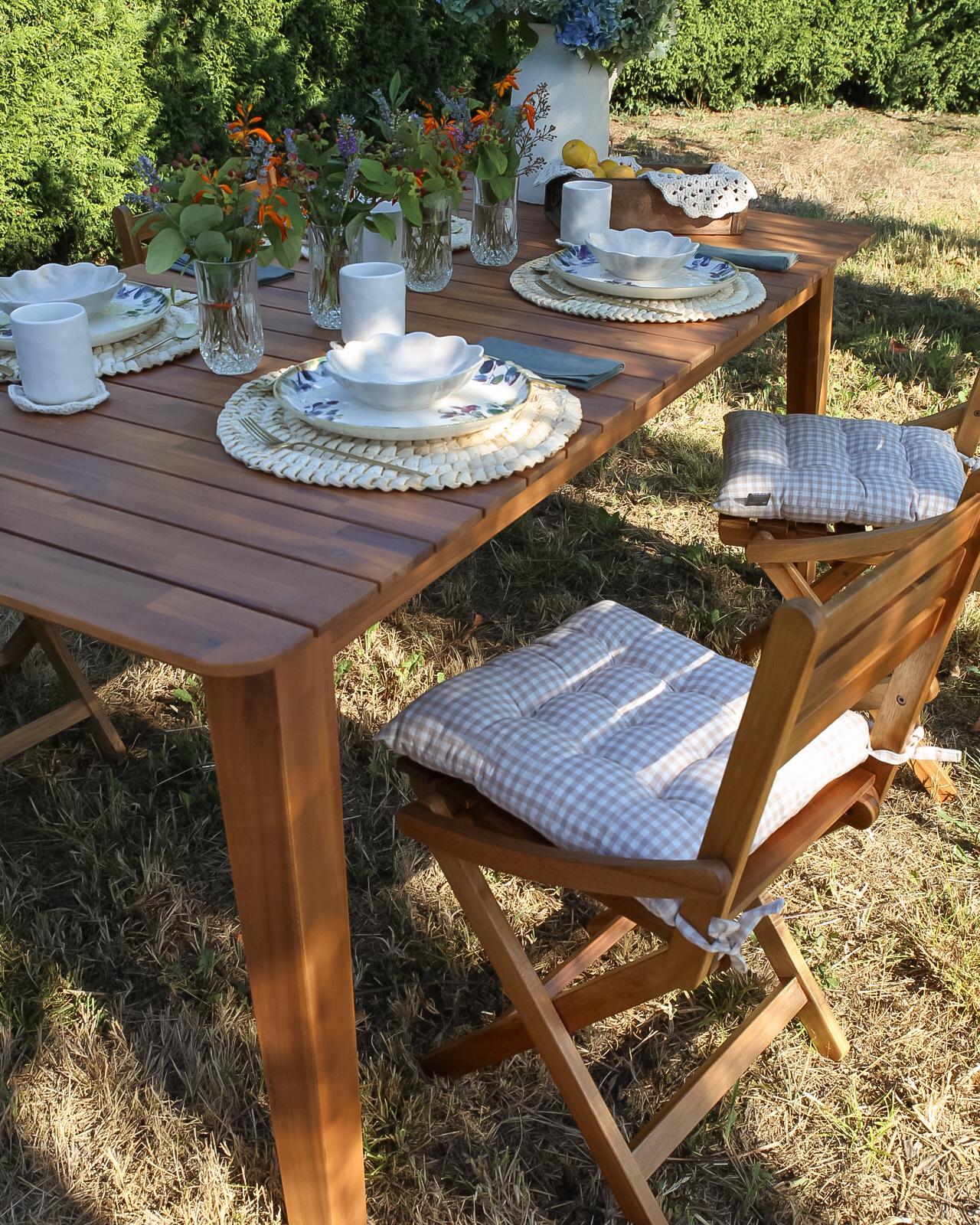 Tuin eettafel FORNELLI 180 cm 90 cm Acaciahout Bruin