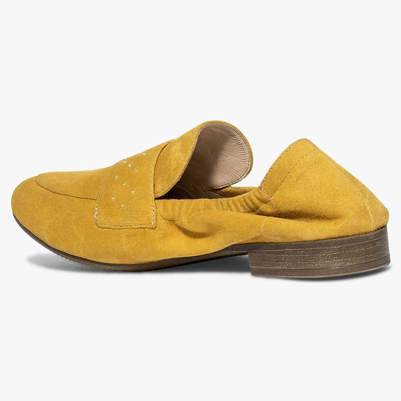 Bocage Mocassins en Velours de Cuir Aissa safran