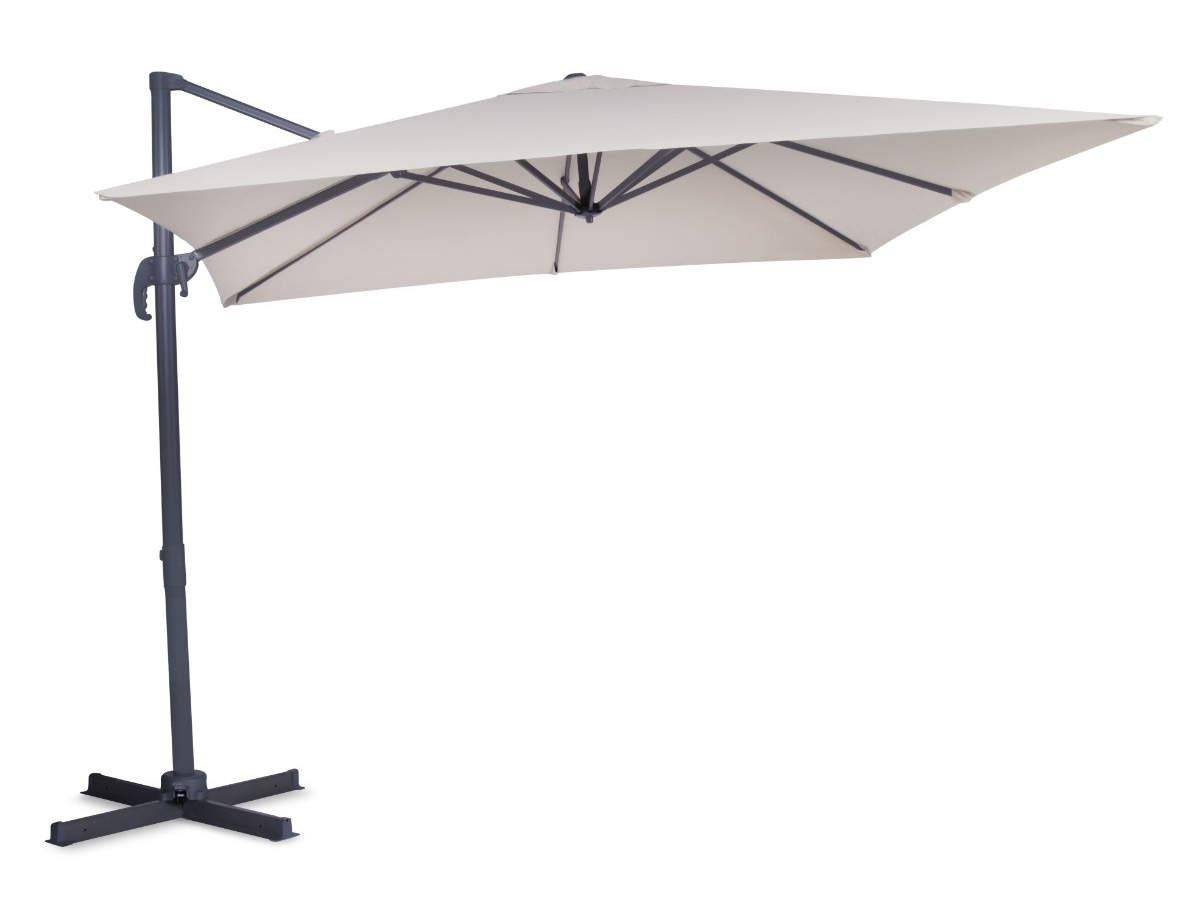 VONROC Pisogne 300 x 300 cm Premium zweefparasol met hoes - Beige