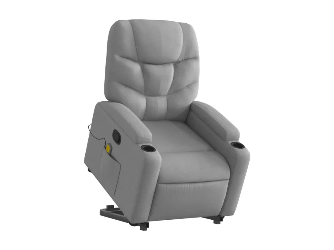 Fauteuil massant inclinable Gris clair Tissu