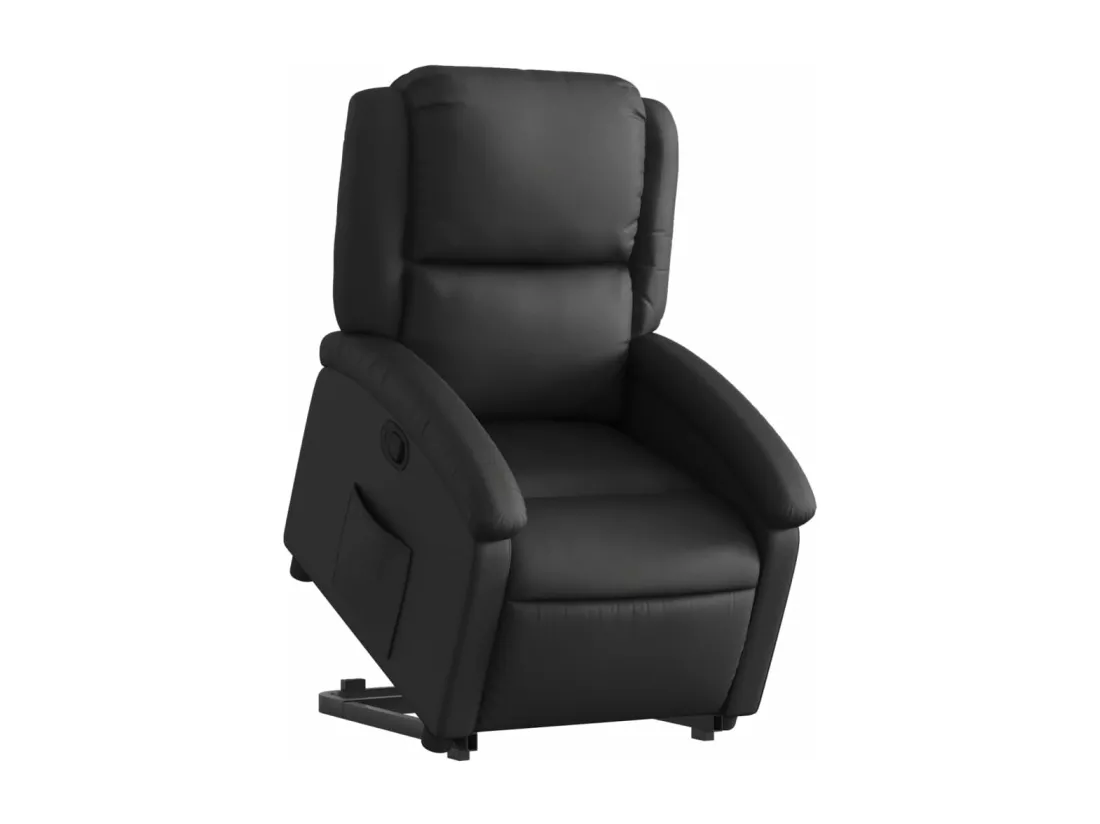 Fauteuil inclinable noir cuir véritable
