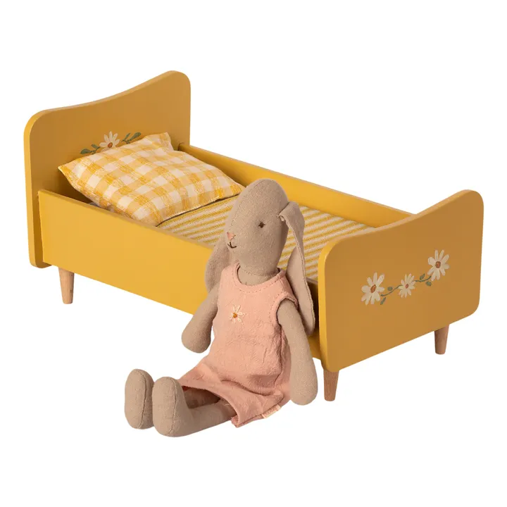 Maileg Mini lit en bois | Jaune