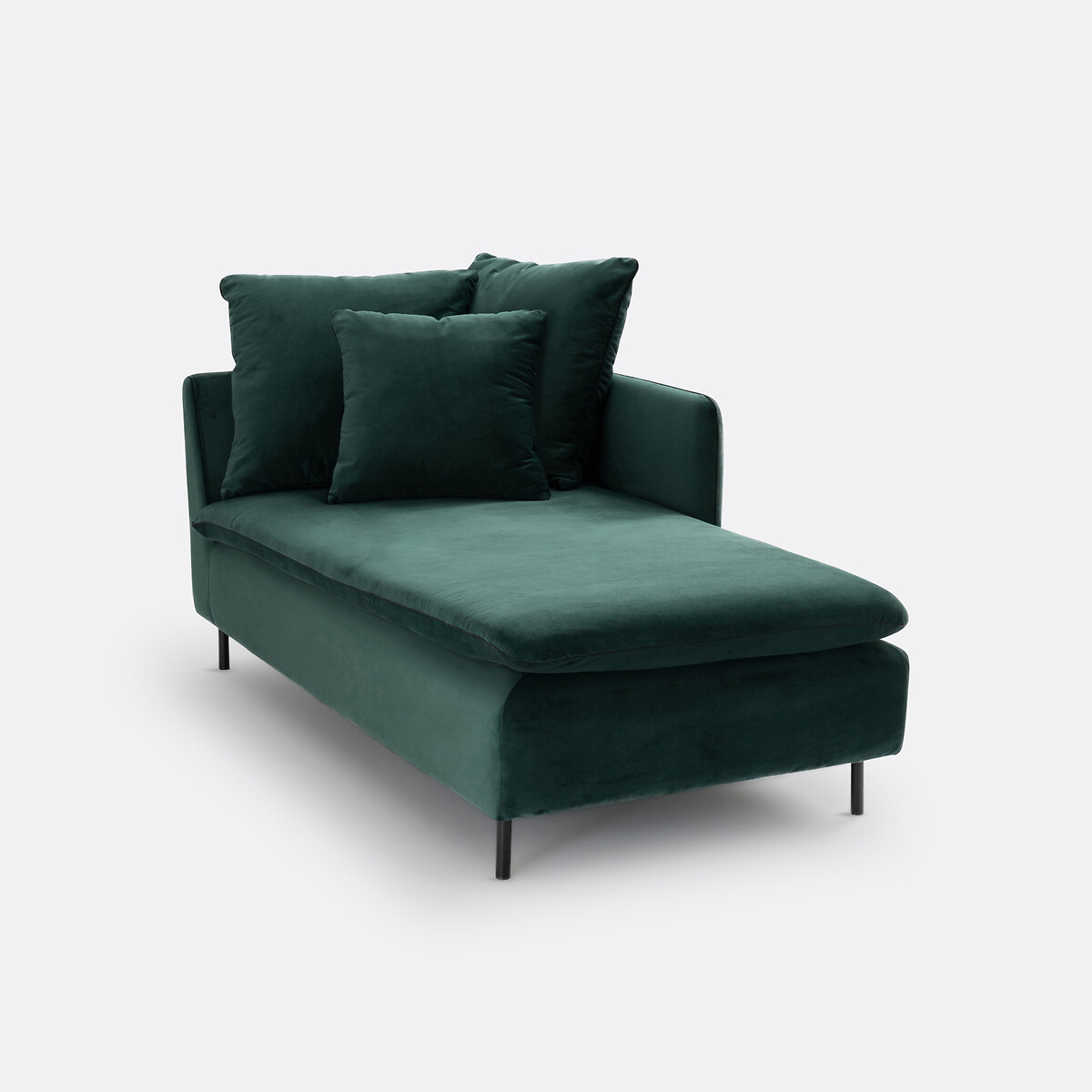 LA REDOUTE INTERIEURS<br>Cadeira longa, conversível, veludo D179 cm, Ivete