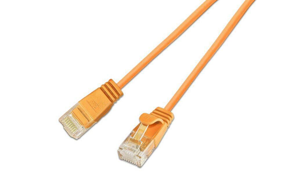 Slimpatchkabel RJ-45 - RJ-45, Cat 6, UTP, 0.15 m, OrangeLightpatchkabel rund, ungeschirmtes Twisted-Pair-Kabel (U/UTP) mit Klinkenschutz